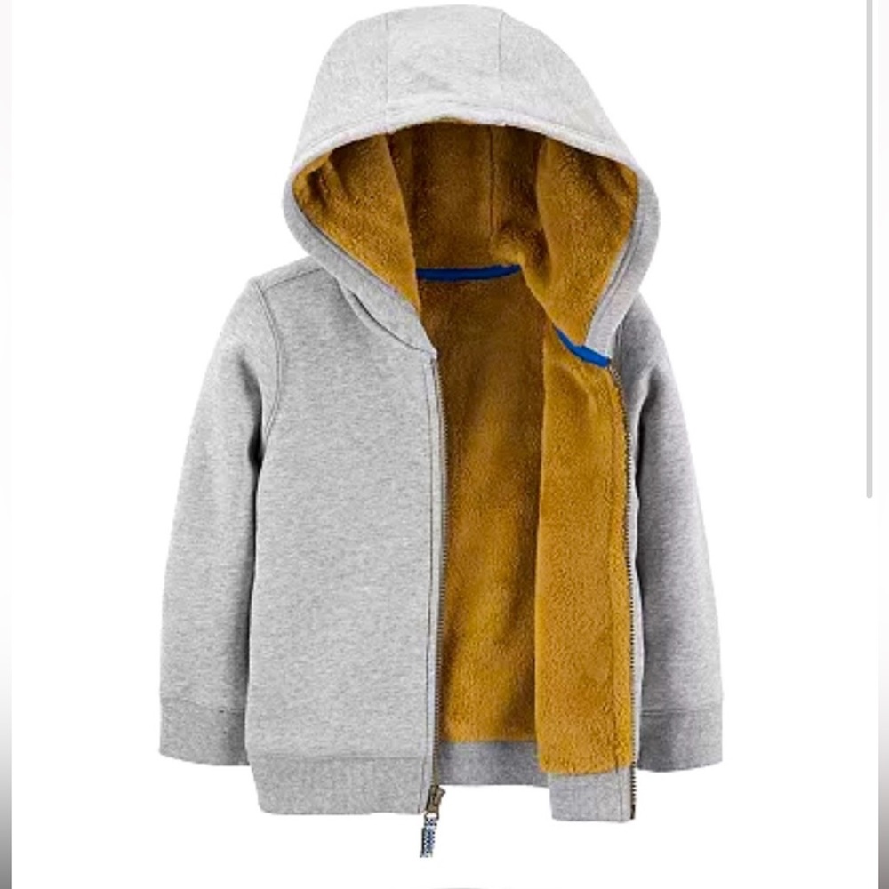 Carter’s Boys 2T Gray 2T Zip Up Fleece Lined Hoodie